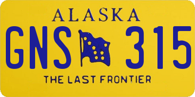 AK license plate GNS315