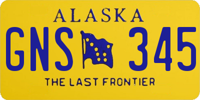 AK license plate GNS345