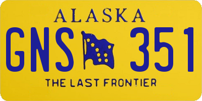 AK license plate GNS351