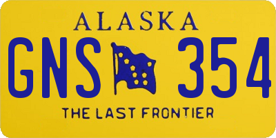 AK license plate GNS354