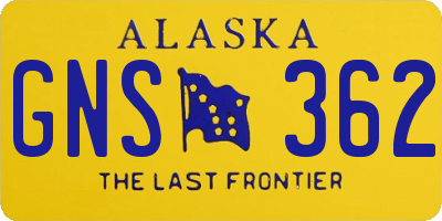 AK license plate GNS362