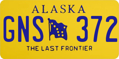 AK license plate GNS372