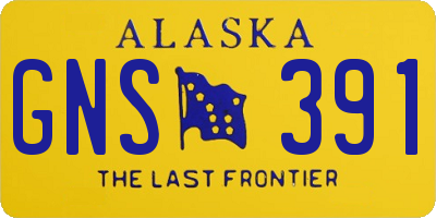 AK license plate GNS391
