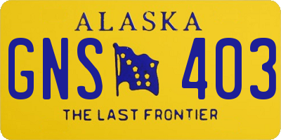 AK license plate GNS403