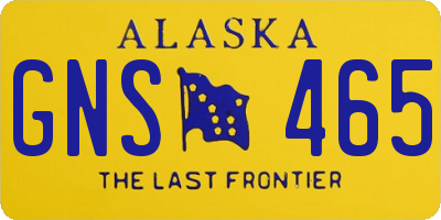 AK license plate GNS465