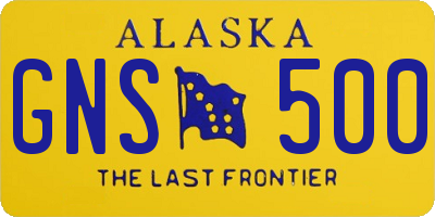 AK license plate GNS500
