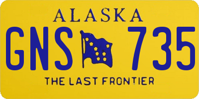 AK license plate GNS735