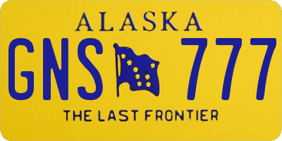 AK license plate GNS777