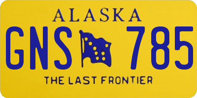 AK license plate GNS785
