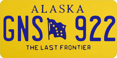 AK license plate GNS922