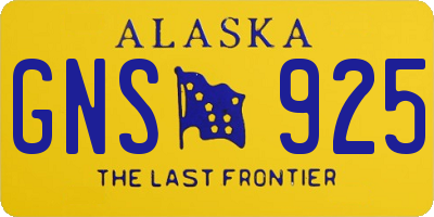 AK license plate GNS925