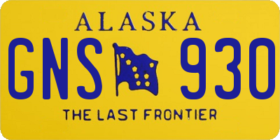 AK license plate GNS930