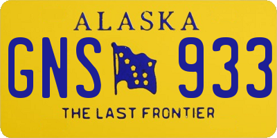 AK license plate GNS933