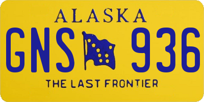 AK license plate GNS936