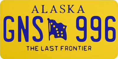 AK license plate GNS996