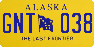 AK license plate GNT038