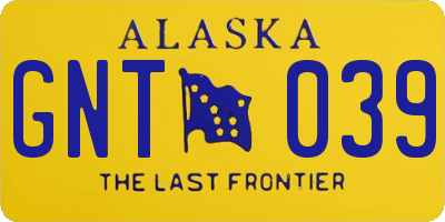 AK license plate GNT039