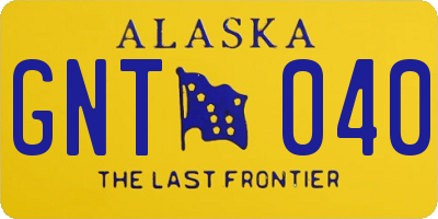 AK license plate GNT040