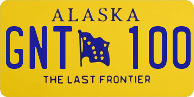 AK license plate GNT100