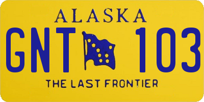 AK license plate GNT103