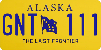 AK license plate GNT111