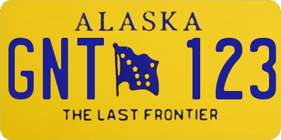AK license plate GNT123