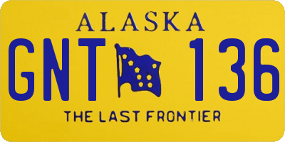 AK license plate GNT136