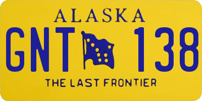 AK license plate GNT138