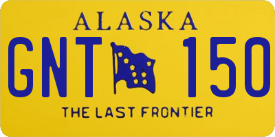 AK license plate GNT150