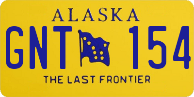 AK license plate GNT154