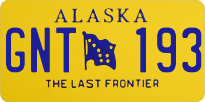 AK license plate GNT193
