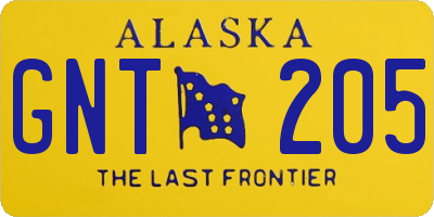 AK license plate GNT205