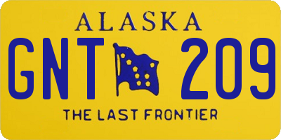 AK license plate GNT209