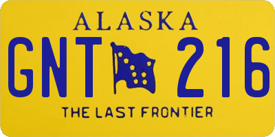 AK license plate GNT216