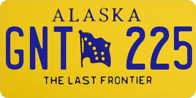 AK license plate GNT225