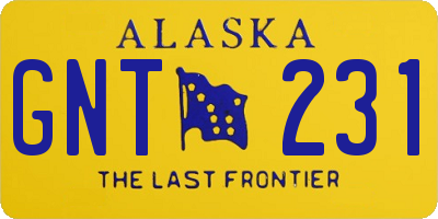 AK license plate GNT231