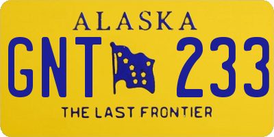 AK license plate GNT233