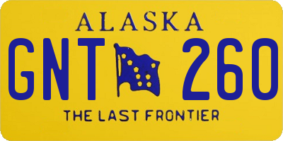 AK license plate GNT260