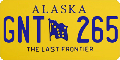 AK license plate GNT265
