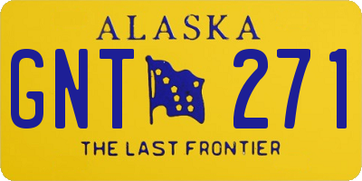 AK license plate GNT271