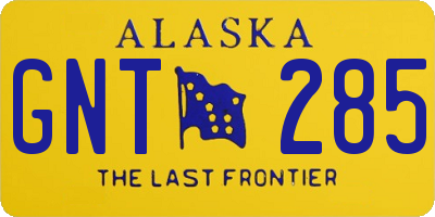 AK license plate GNT285