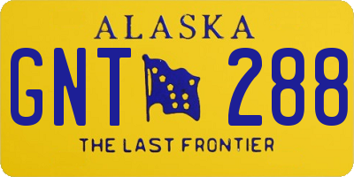 AK license plate GNT288
