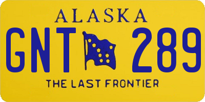 AK license plate GNT289