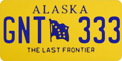 AK license plate GNT333