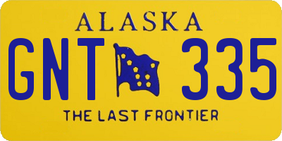 AK license plate GNT335