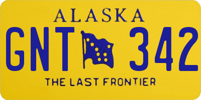 AK license plate GNT342
