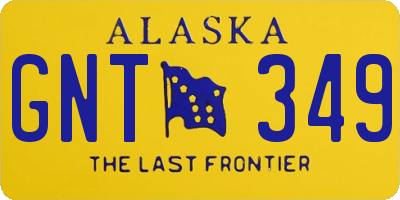 AK license plate GNT349