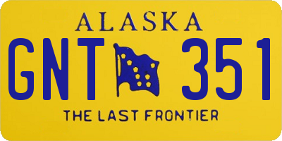 AK license plate GNT351