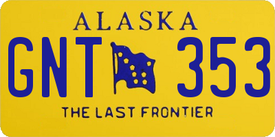 AK license plate GNT353