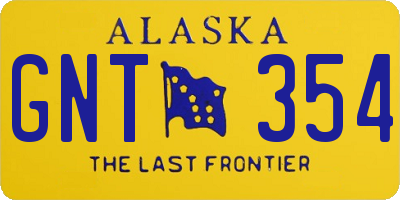 AK license plate GNT354